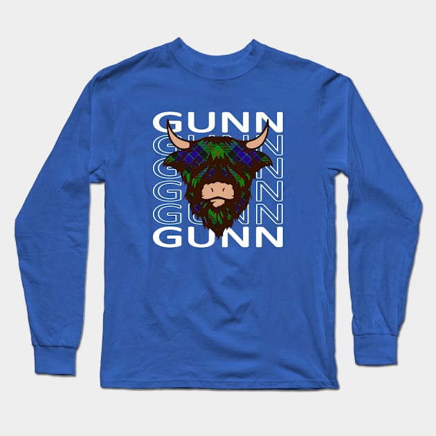 Clan Gunn - Hairy Coo Long Sleeve T-Shirt by Taylor'd Designs